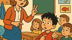 Barzelletta: La maestra: «Pierino, due pronomi?»